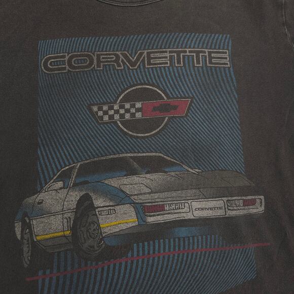 Corvette Casual Long Sleeve Crew Neck T-Shirt Adult Mens Size Medium M Black - Picture 4 of 9